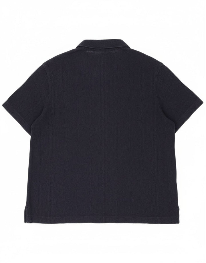 Camisa masculina de manga curta Marks & Spencer 2XL algodão azul marinho