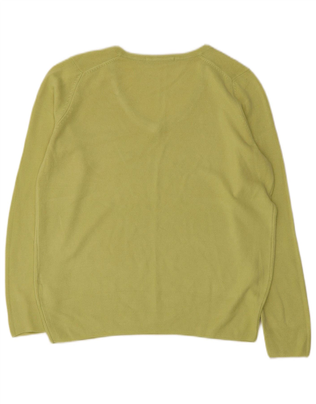 Suéter feminino grande com decote em V da MARKS & SPENCER Reino Unido 10 pequeno verde