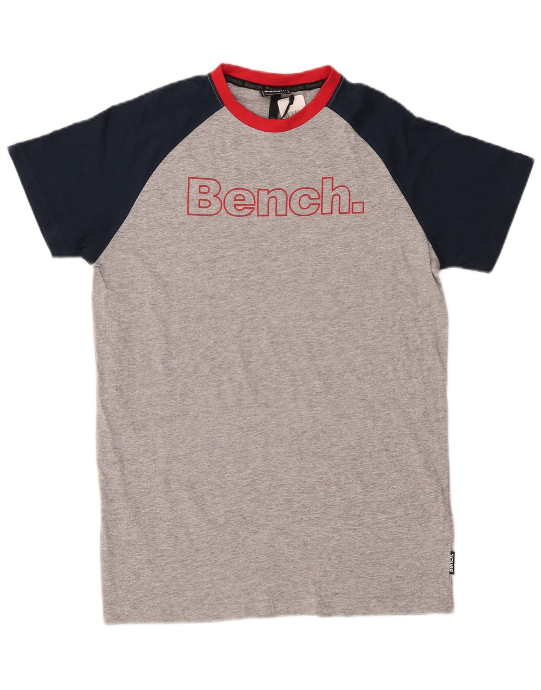Camiseta gráfica BENCH Boys 12-13 anos cinza colorblock algodão