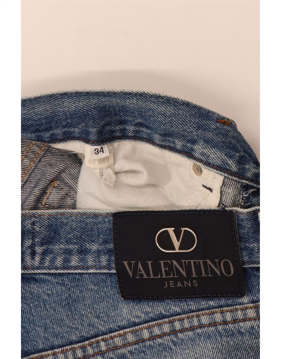 Calça jeans reta masculina VALENTINO W34 L29 algodão azul