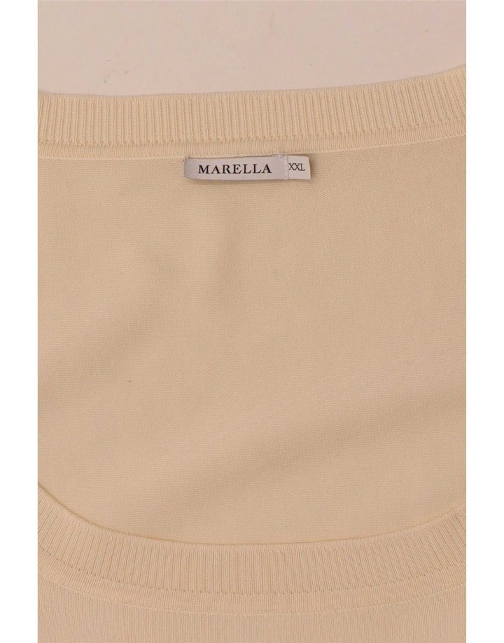 Top feminino Marella manga 3/4 UK 20 2XL branco