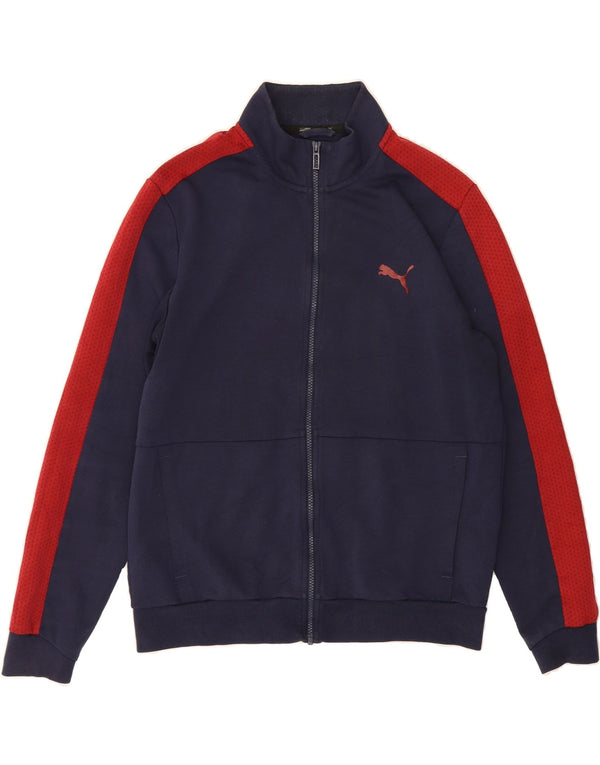 PUMA Mens Tracksuit Top Jacket Médio Azul Marinho Colourblock Algodão