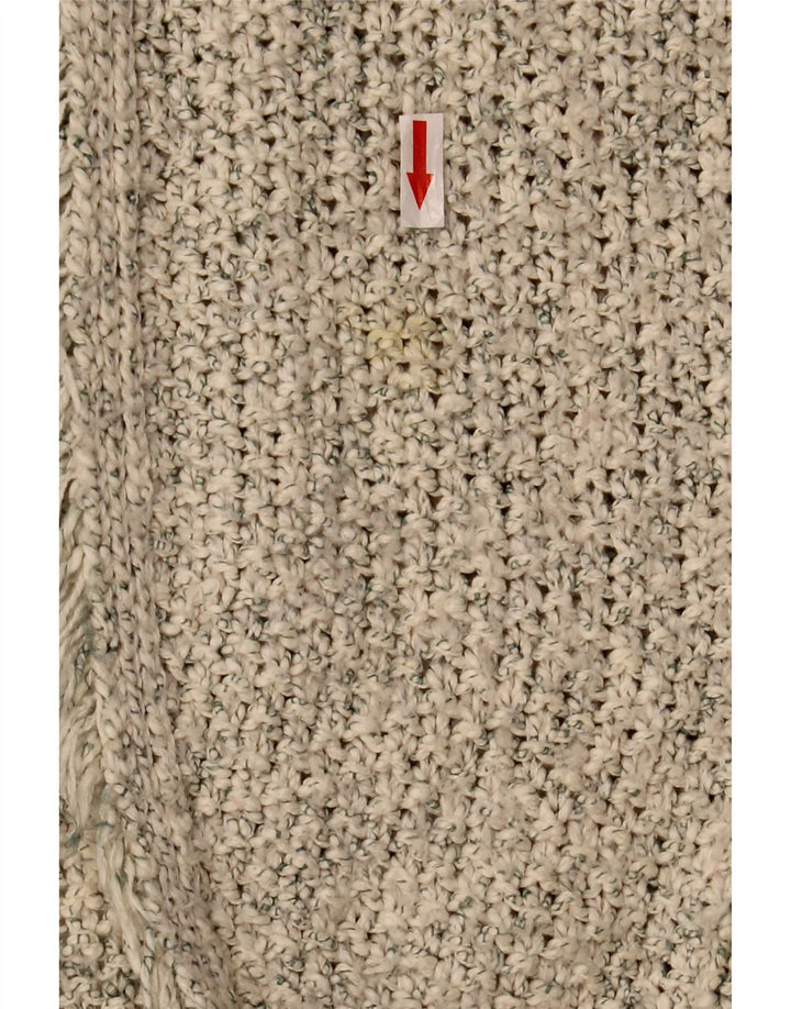 Zara Suéter Cardigan Aberto Feminino Reino Unido 14 Médio Bege Salpicado