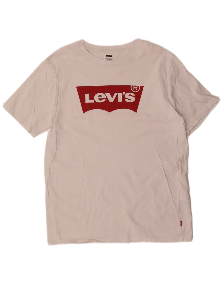 Camiseta masculina padrão Levi's com estampa gráfica média de algodão branco
