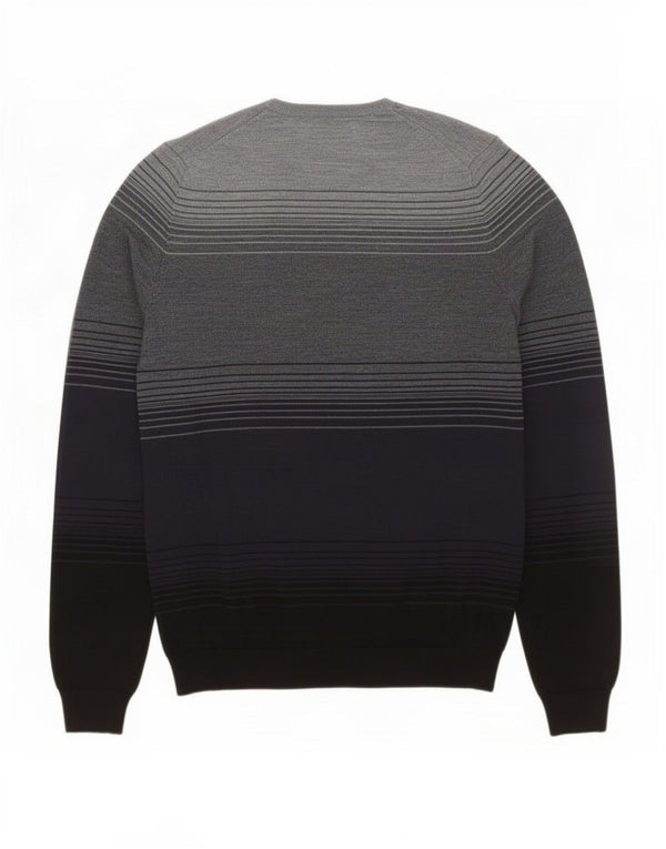 Suéter masculino Marks & Spencer com gola redonda, bloco colorido azul marinho médio