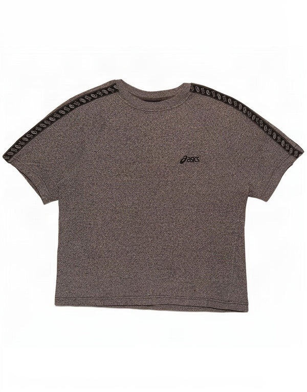 Camiseta gráfica masculina Asics Top cinza médio algodão manchado