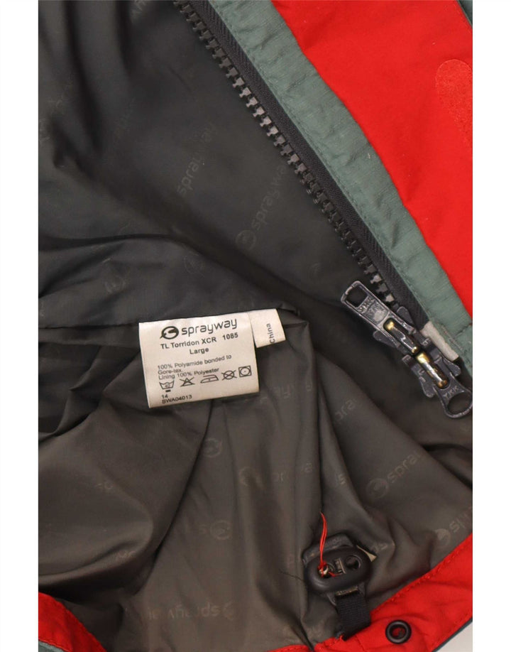 Jaqueta de chuva masculina Sprayway Gore-Tex UK 40 grande verde colorblock poliamida