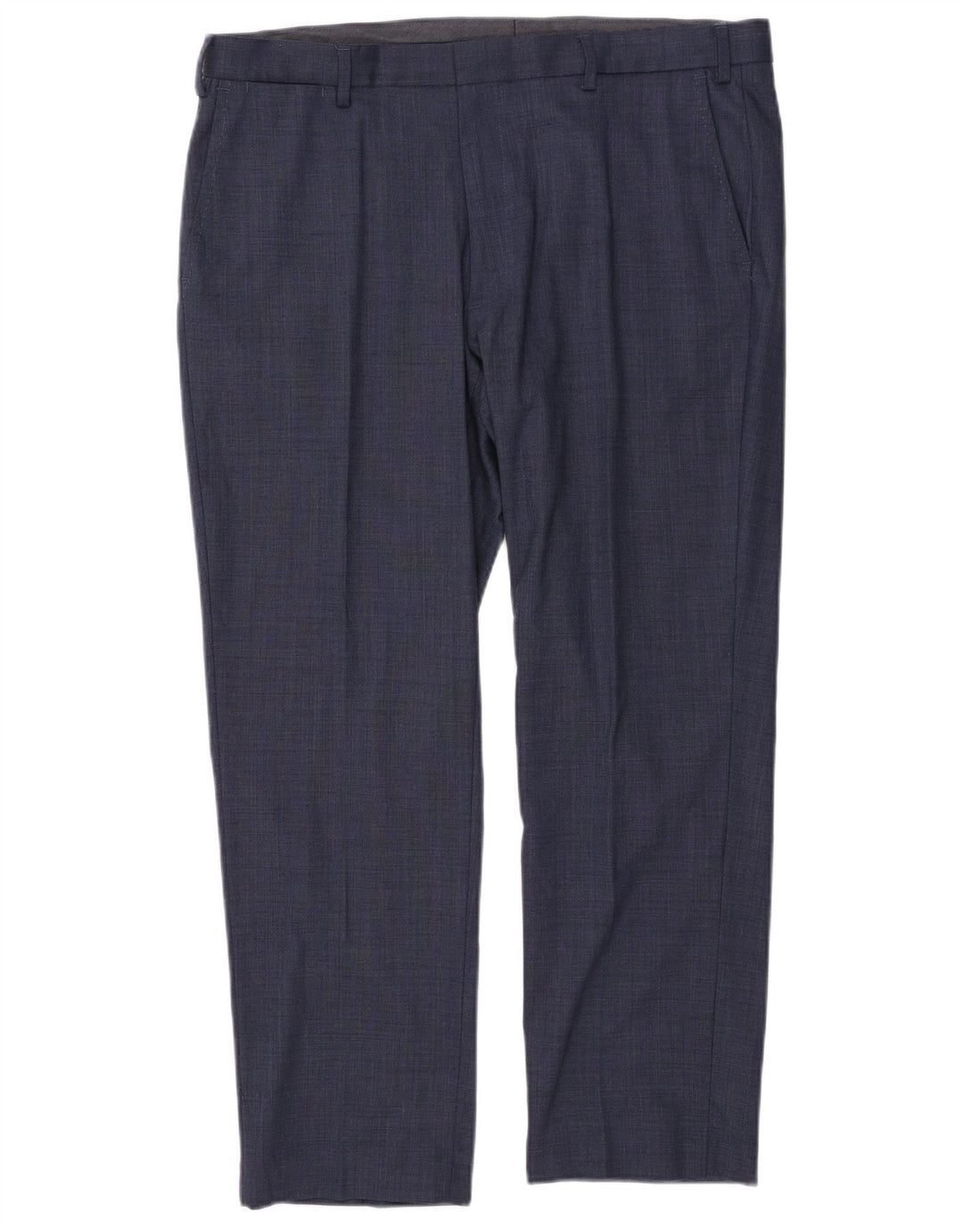 Calça masculina de ajuste regular Marks & Spencer W38 L29 lã azul