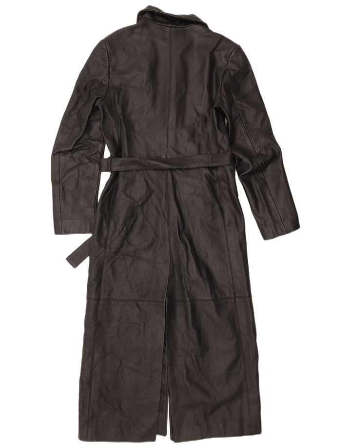 Casaco de couro feminino VINTAGE UK 10 pequeno preto