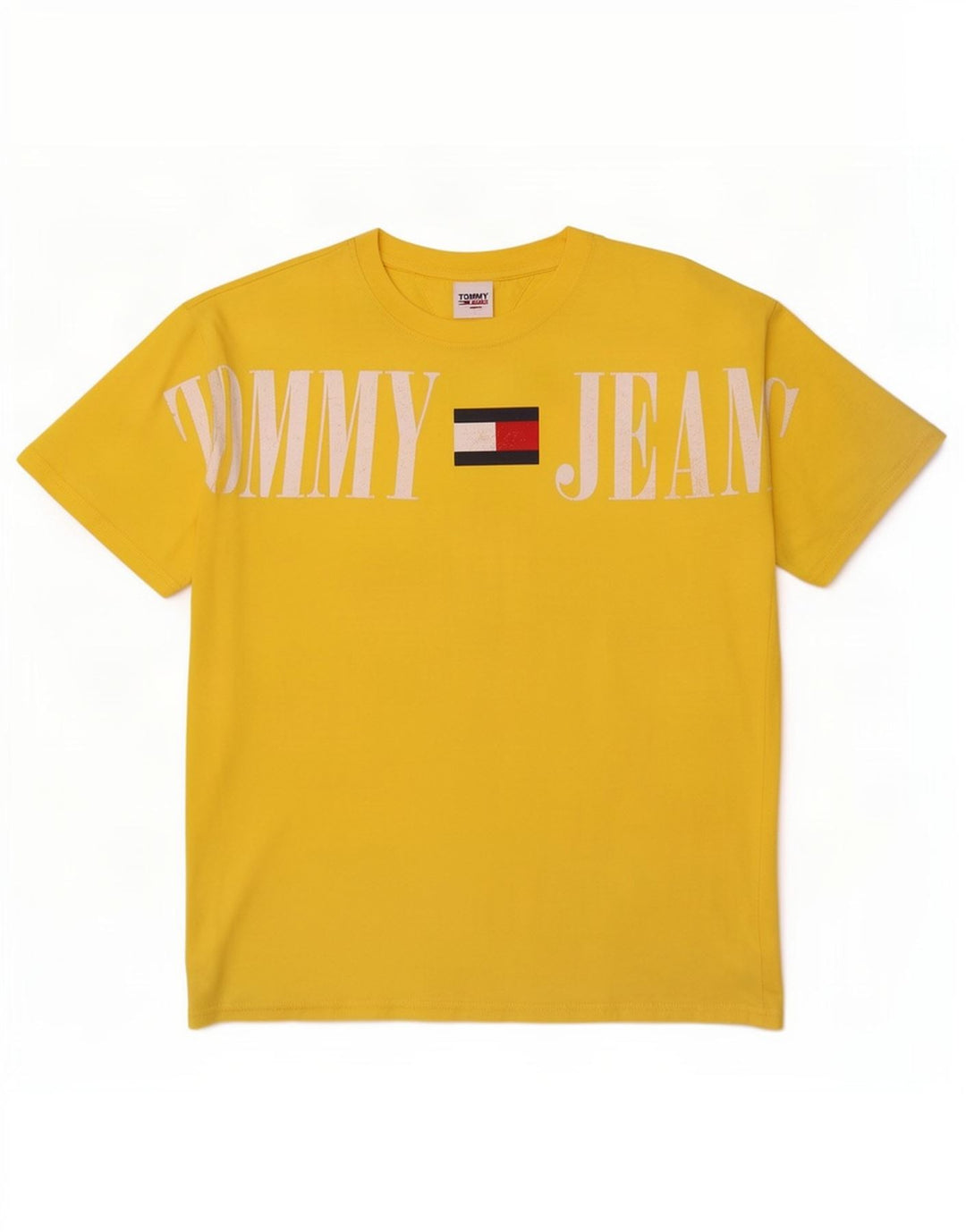 Tommy Hilfiger Camiseta masculina gráfica Top médio algodão amarelo