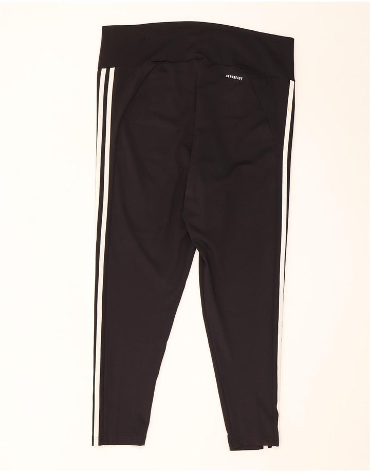 Leggings Crop Adidas Feminino UK 20/22 XL Preto Poliéster