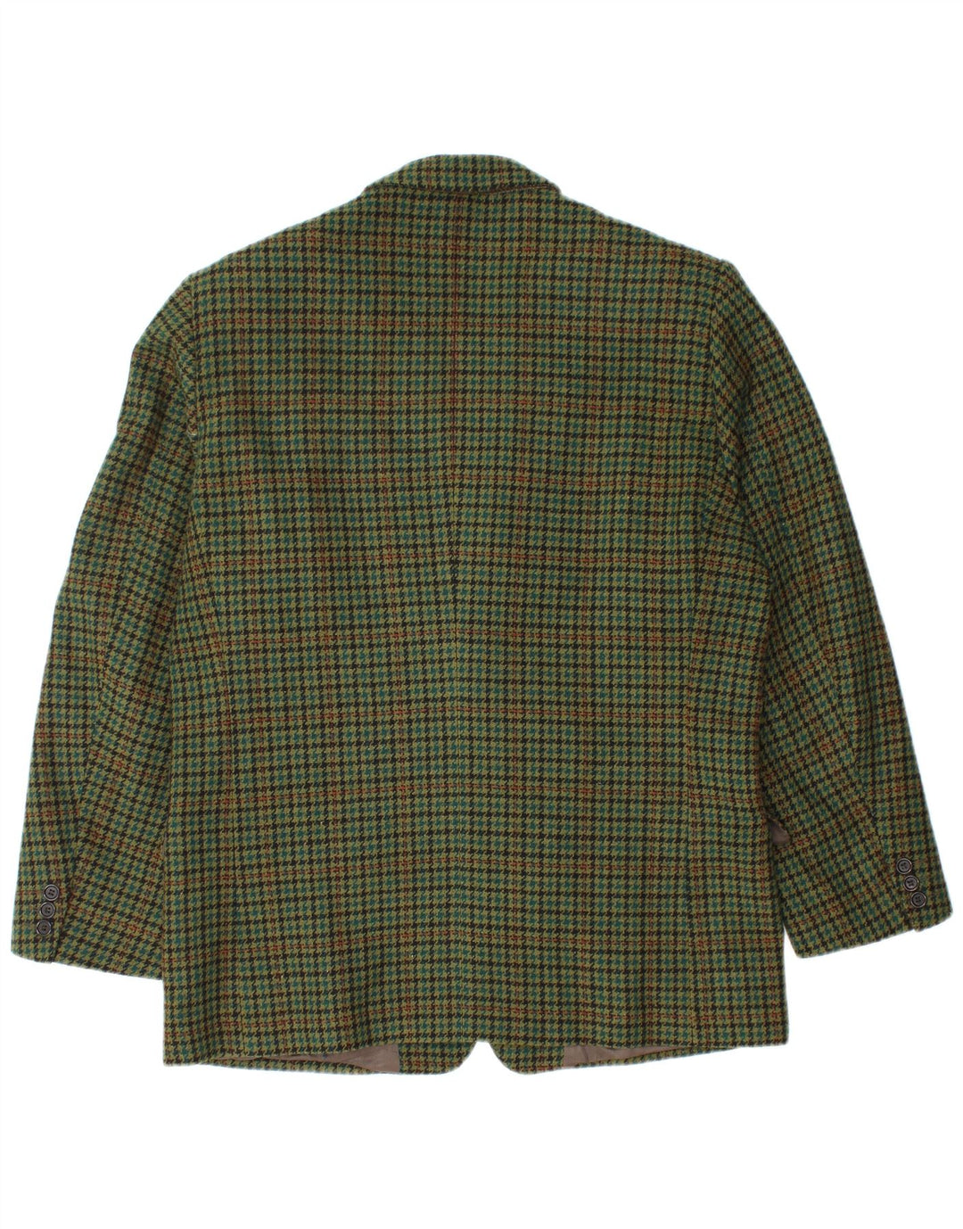 Jaqueta blazer masculina vintage com 2 botões IT 50 grande verde xadrez nova lã