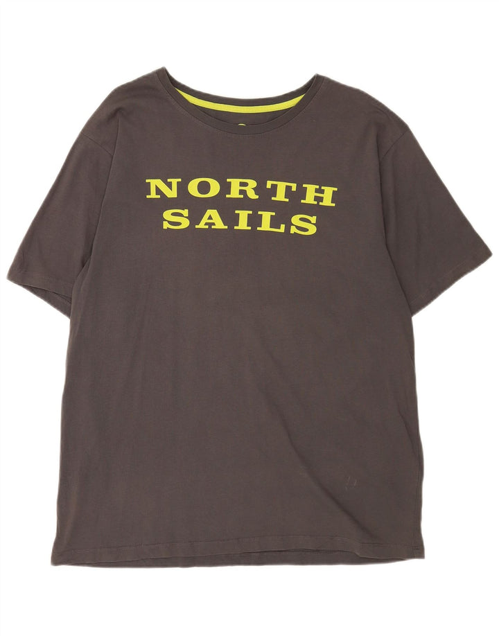 Camiseta gráfica masculina NORTH SAILS XL algodão cinza