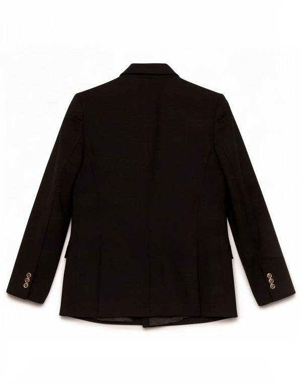 Jaqueta blazer feminina Zara com peito duplo Reino Unido 14 grande poliéster preto