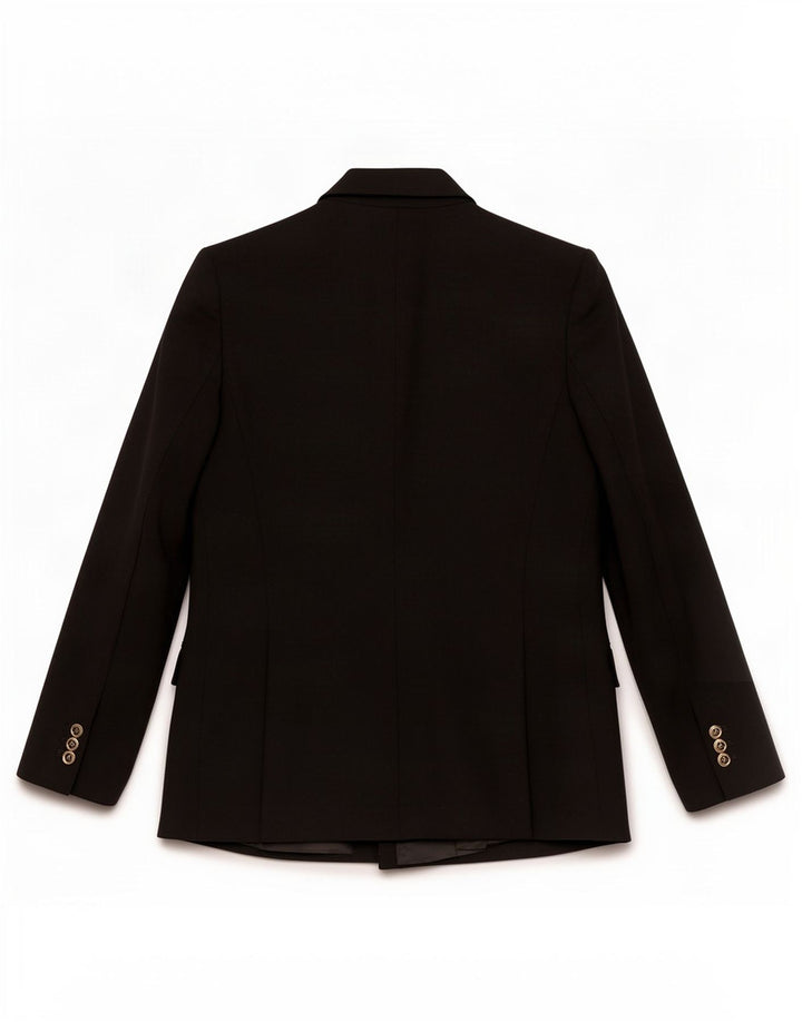Jaqueta blazer feminina Zara com peito duplo Reino Unido 14 grande poliéster preto