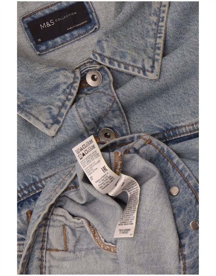 Jaqueta jeans feminina Marks & Spencer UK 18 XL algodão azul
