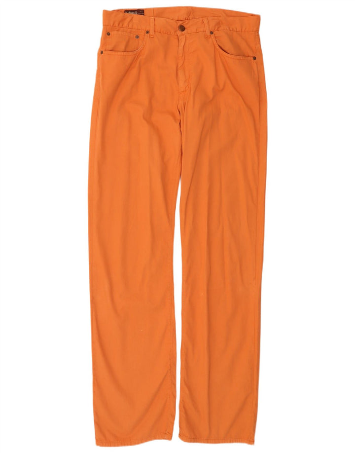 Calça feminina reta casual MARLBORO CLASSICS W34 L34 algodão laranja