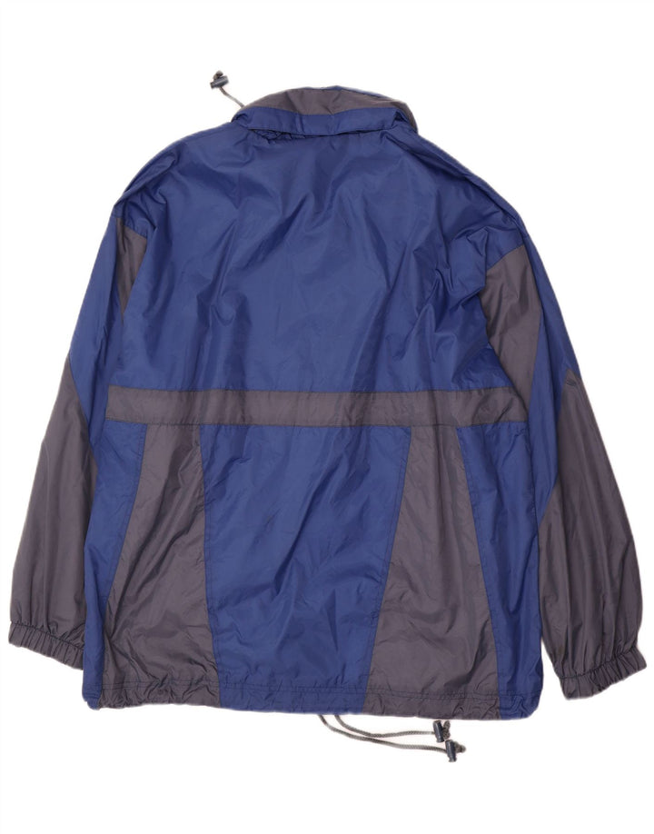 Jaqueta de chuva masculina Marcel Clair pulôver Reino Unido 40 grande bloco colorido azul