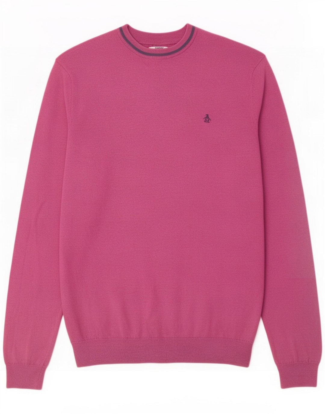 Suéter masculino Penguin com gola redonda de algodão rosa médio