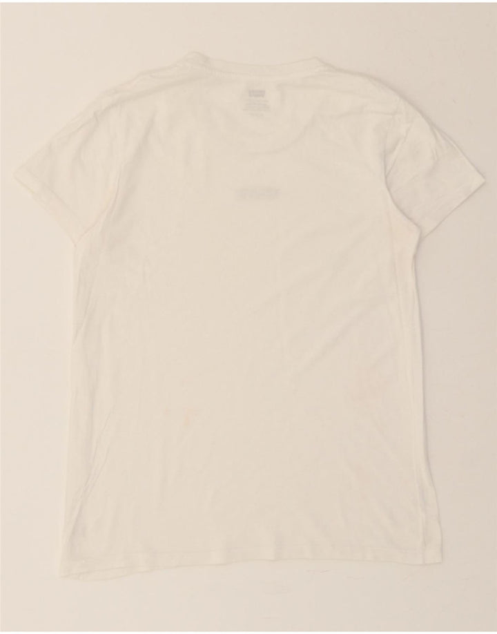 LEVI'S Womens T-Shirt Top UK 6 XS White Vintage Levi's and Second-Hand Levi's from Messina Hembry 