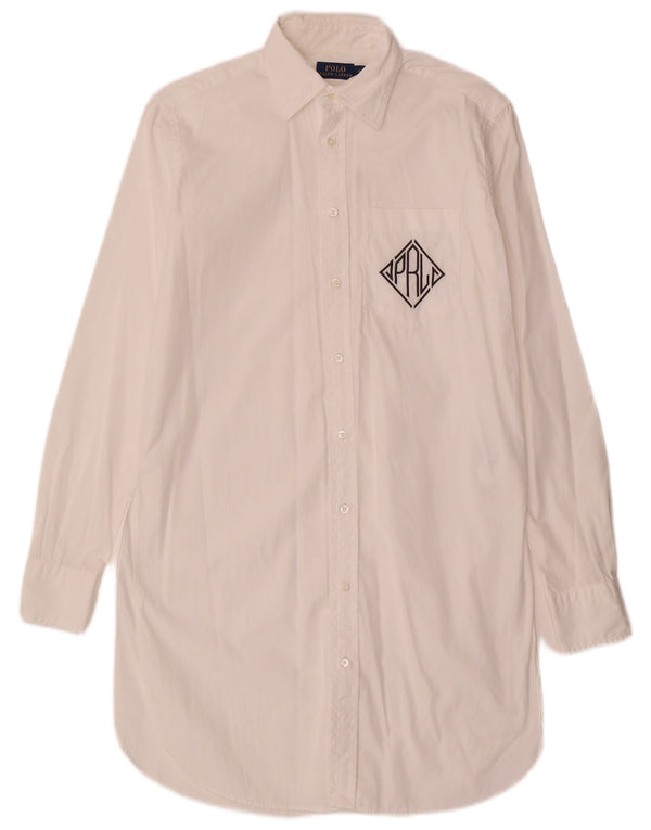 Polo Ralph Lauren vestido feminino de manga comprida oversized US 00 2XS branco