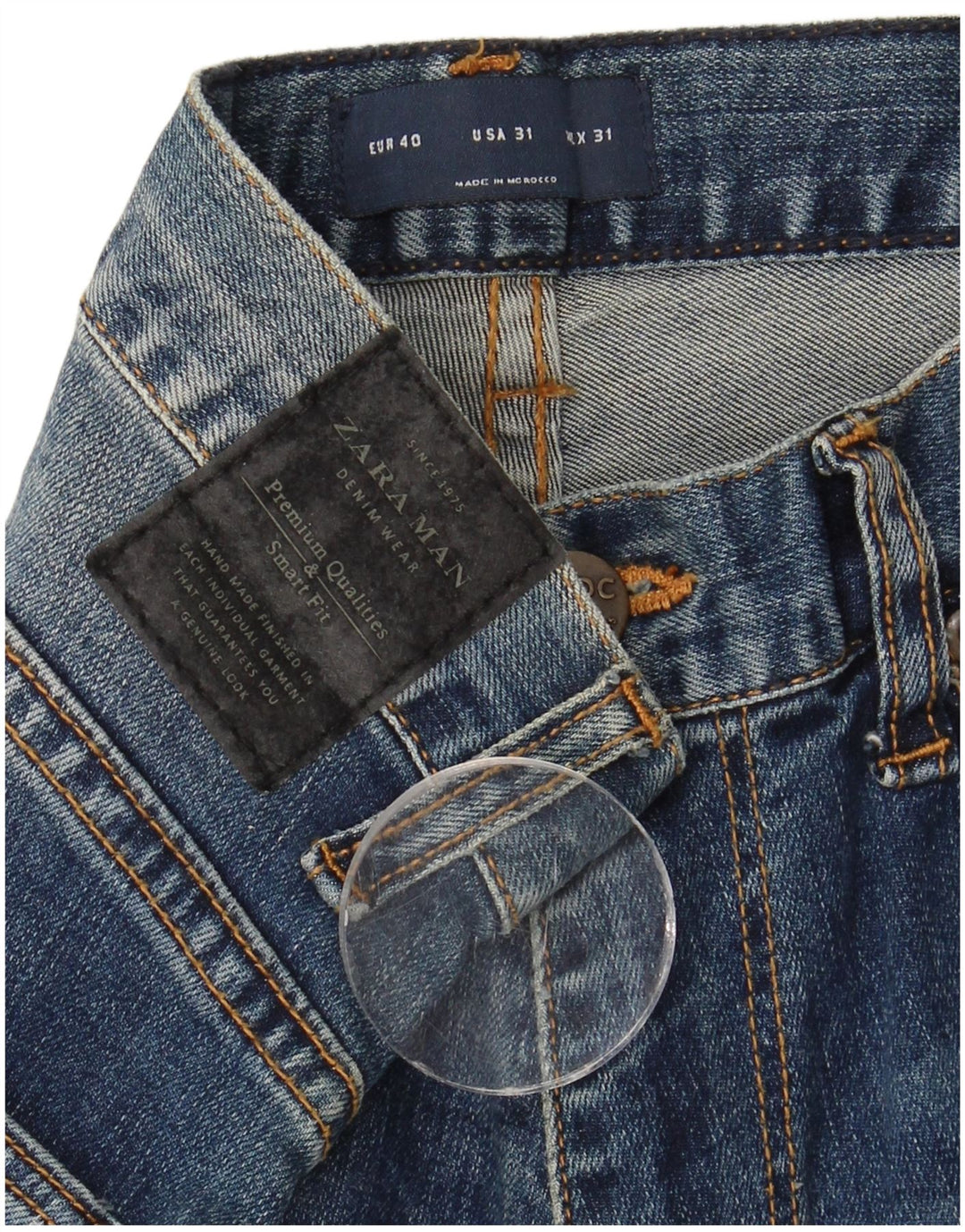 Zara Jeans Skinny Masculino EU 40 Médio W31 L33 Azul