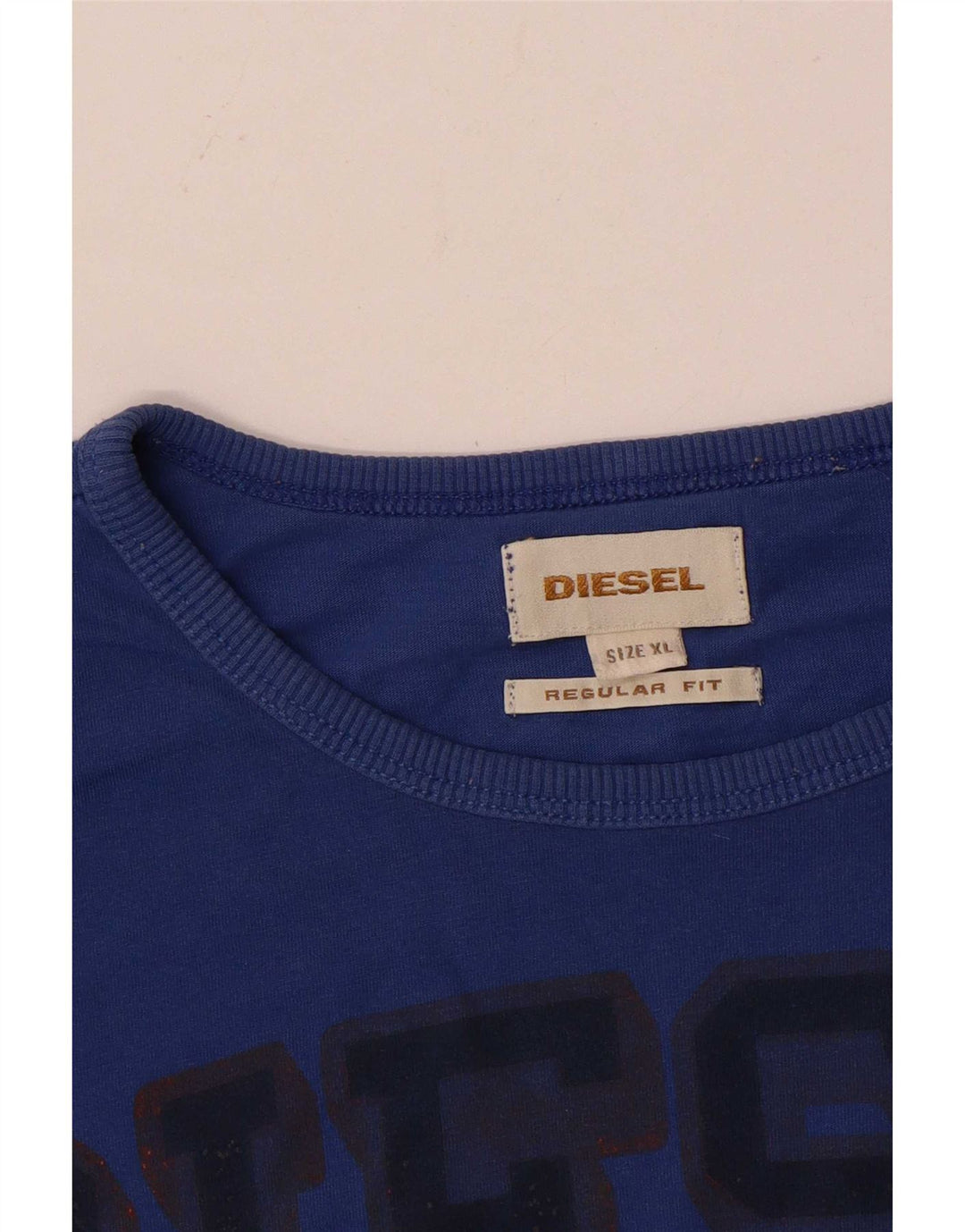 Camiseta masculina Diesel Regular Fit gráfica Top XL azul