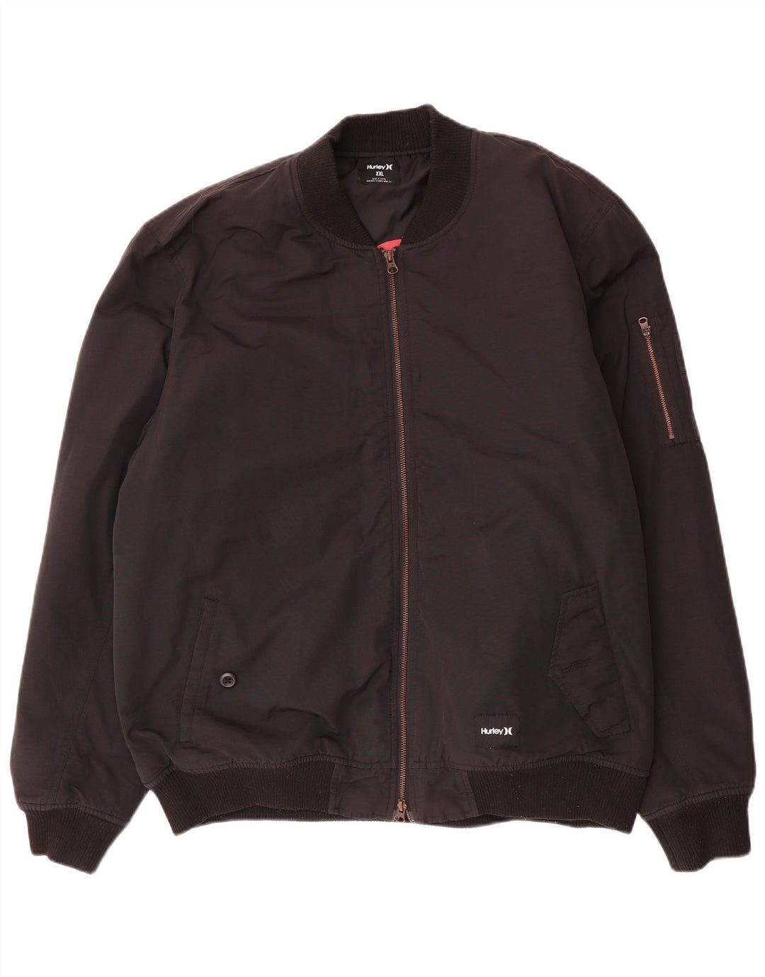 Jaqueta bomber masculina HURLEY Reino Unido 44 2XL nylon preto