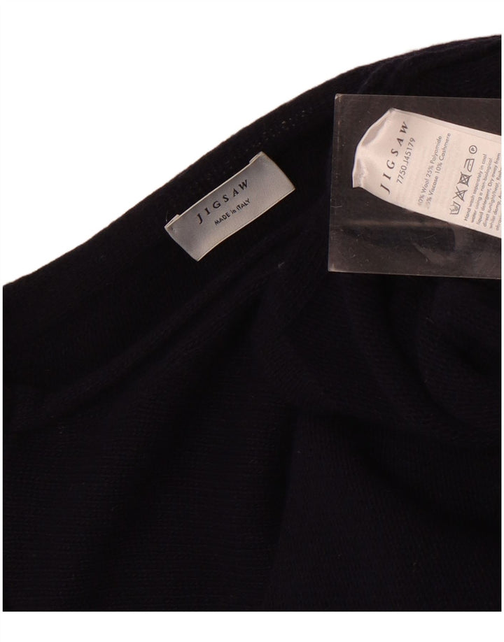 Jigsaw Poncho Jumper feminino tamanho único lã azul marinho