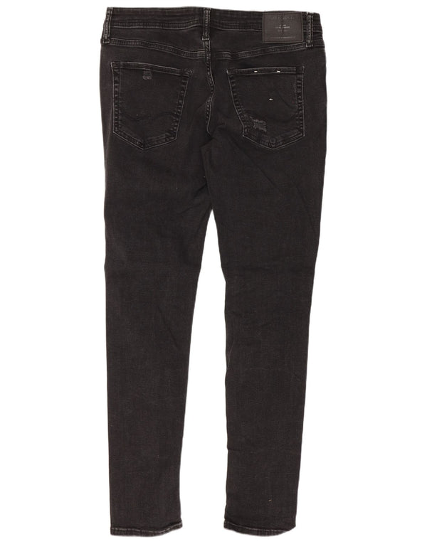 Jeans masculinos Jack & Jones desgastados slim W34 L32 algodão preto