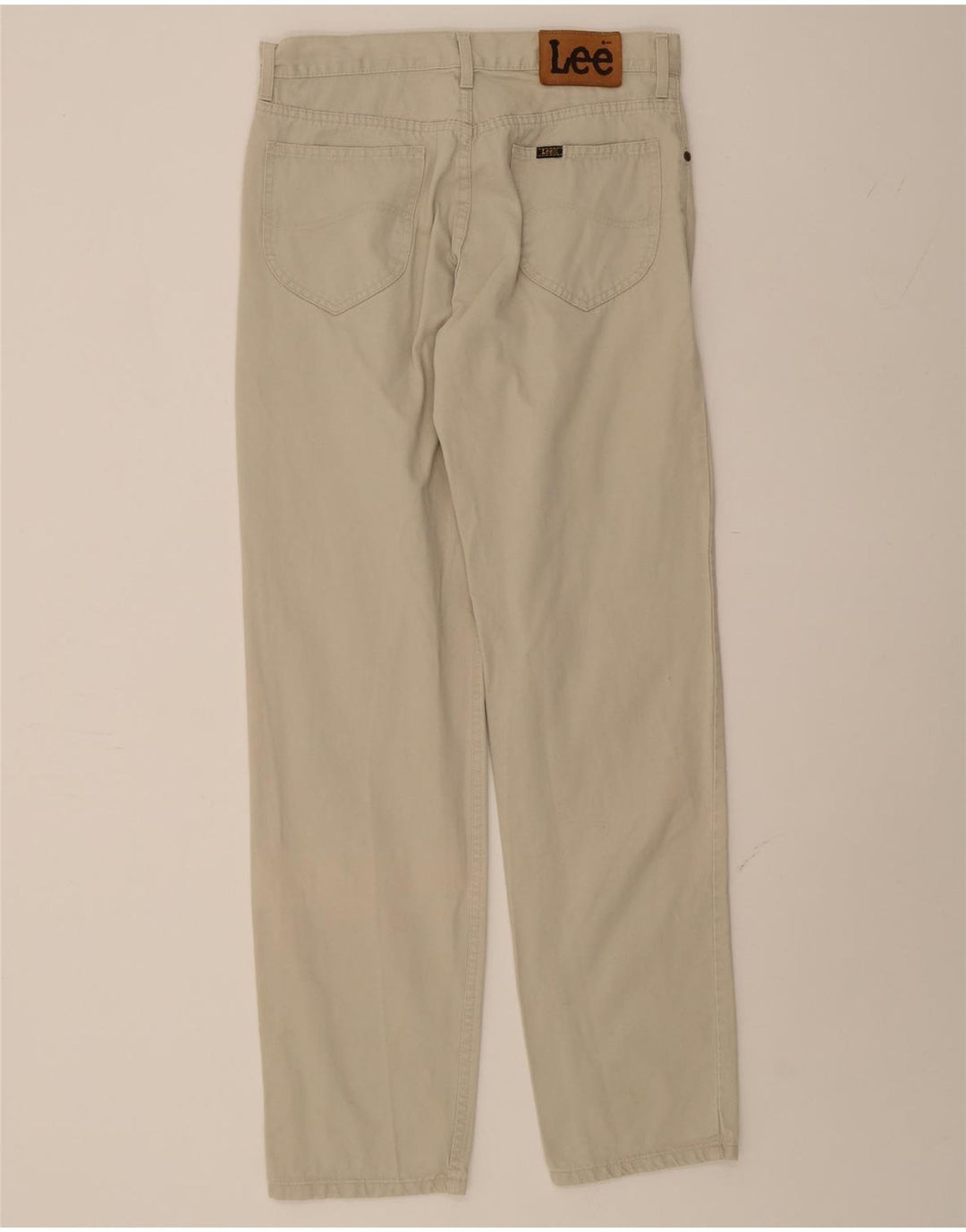 LEE Mens Brooklyn Straight Casual Trousers W33 L34 Beige Cotton Vintage Lee and Second-Hand Lee from Messina Hembry 