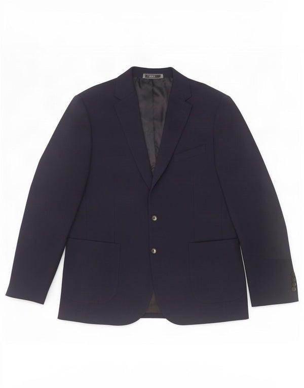 Jaqueta blazer masculina de 2 botões Marks & Spencer Reino Unido 42 grande azul marinho poliamida