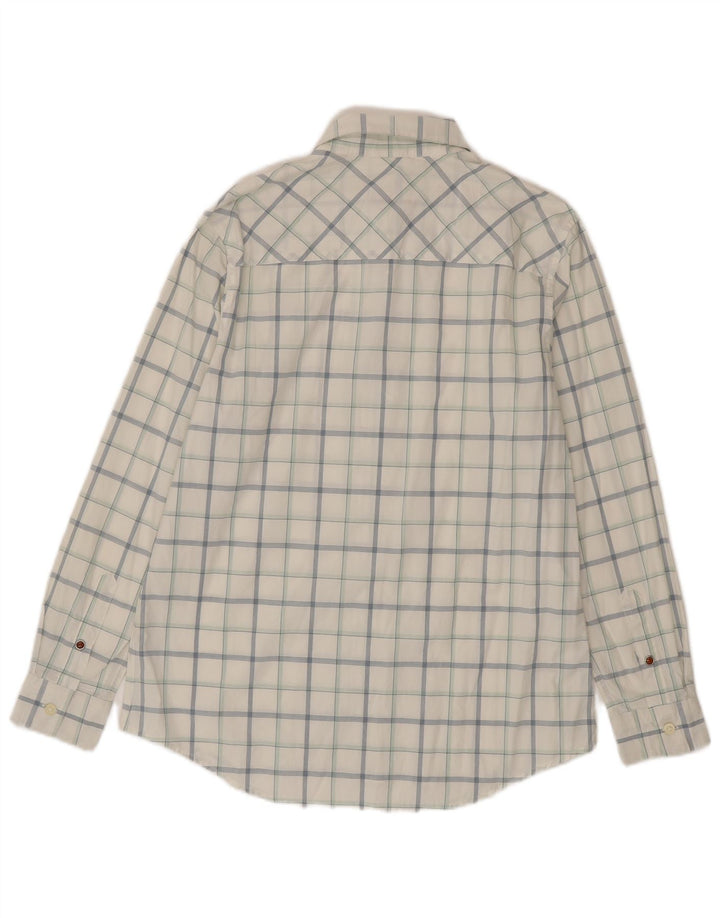 Camisa masculina Timberland médio xadrez branco algodão