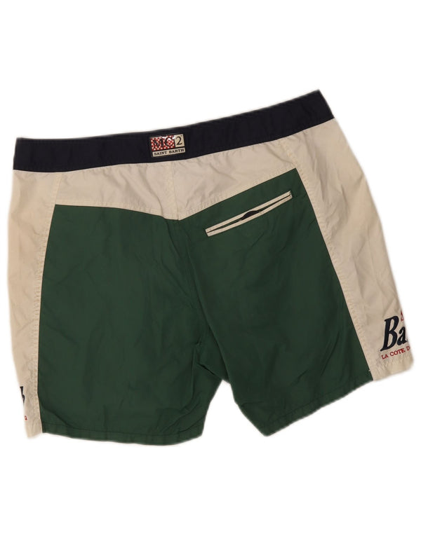 MC2 SAINT BARTH Calção de banho masculino gráfico XL verde Colourblock Nylon