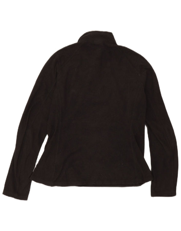 Suéter de lã feminino The North Face com zíper e gola UK 10 pequeno poliéster preto