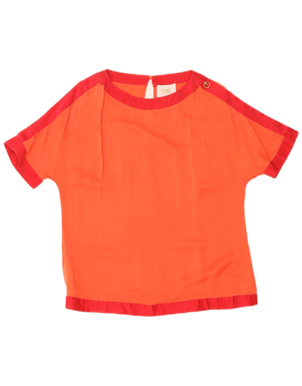 Blusa oversized feminina Cavalli US 1 XS laranja colorblock seda