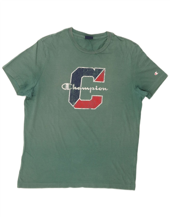 Camiseta masculina estampada Champion grande verde