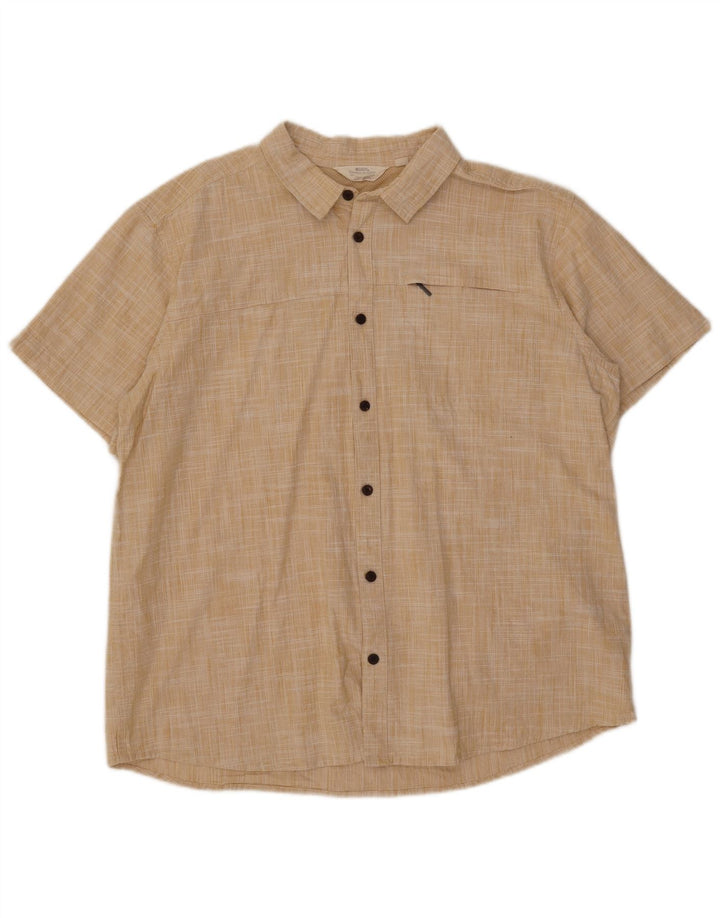 Camisa masculina de manga curta Mountain Warehouse 2XL algodão bege