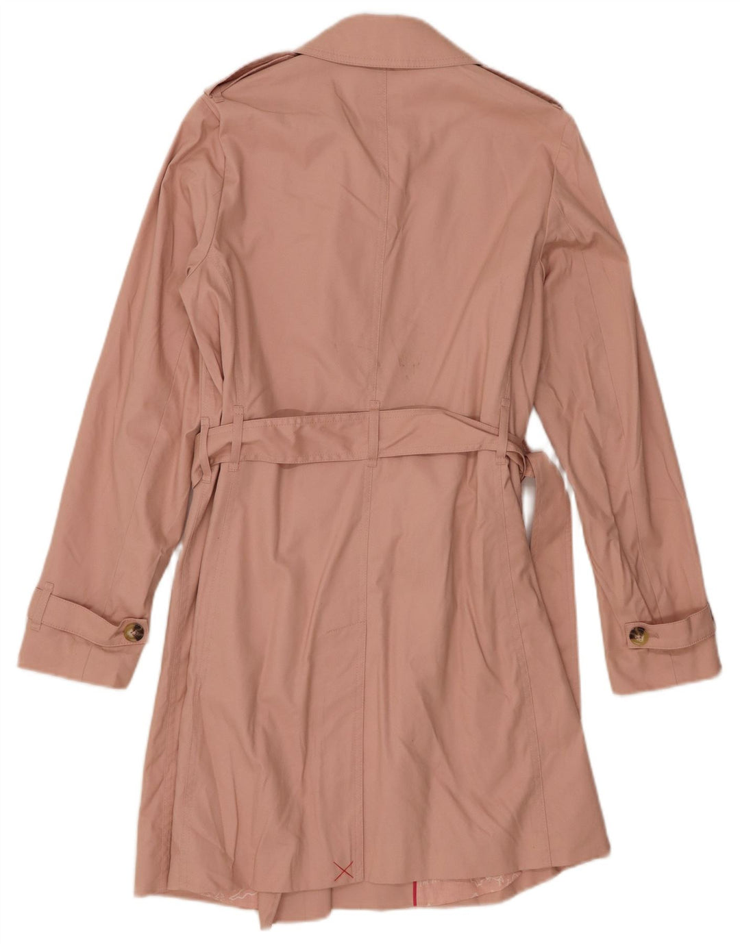 Trench Coat feminino Boden UK 10 pequeno algodão rosa
