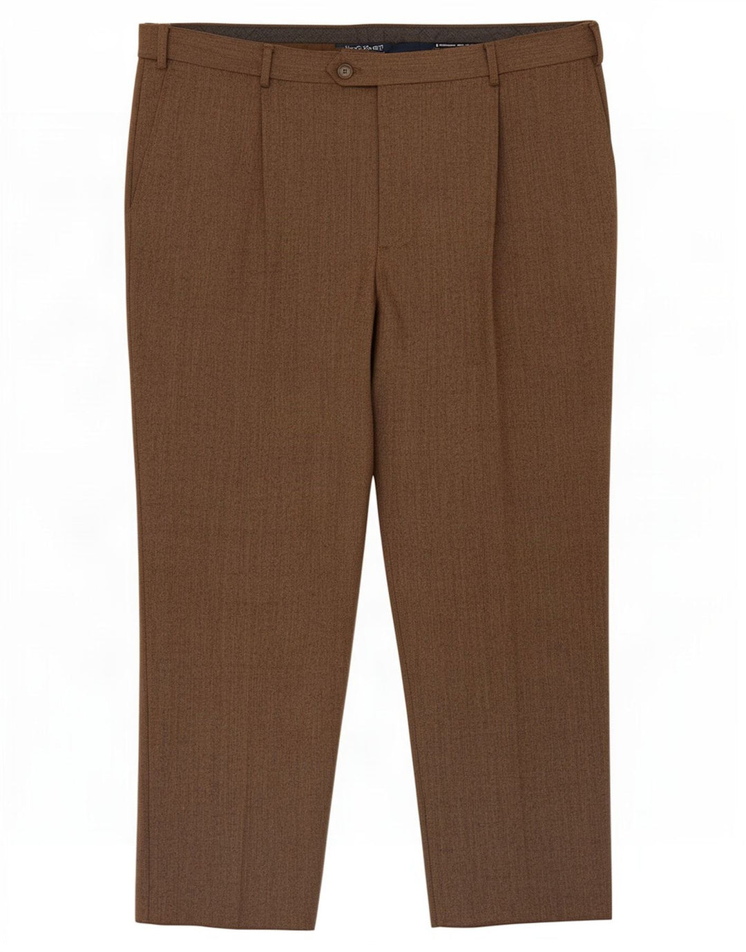 Calça masculina de ajuste regular Marks & Spencer W40 L29 espinha de peixe bege