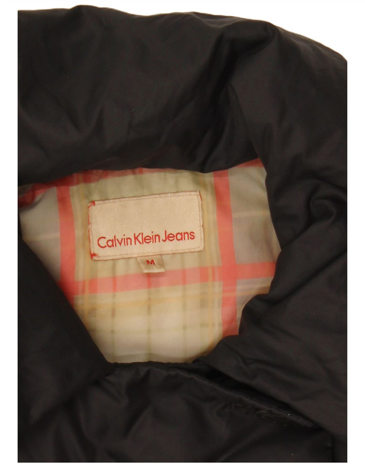 Casaco acolchoado com peito duplo feminino Calvin Klein Jeans Reino Unido 14 médio preto