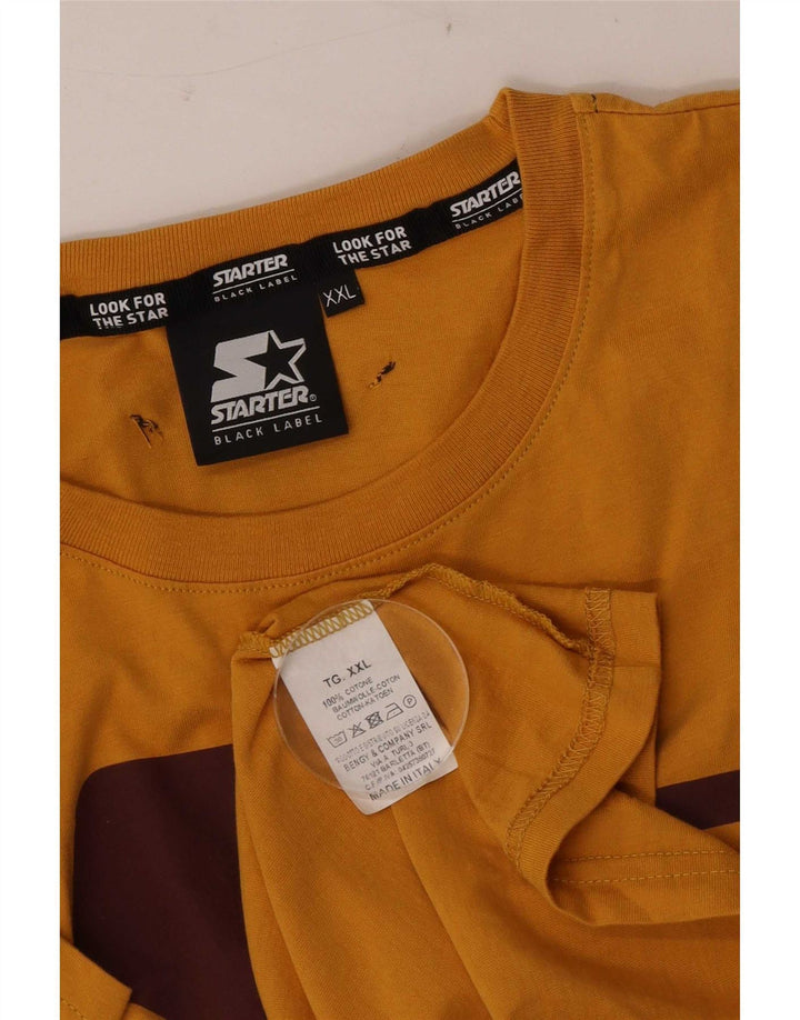 Camiseta gráfica masculina Starter Top 2XL algodão amarelo