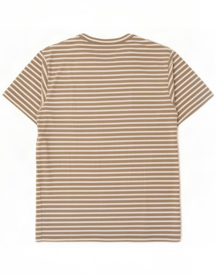 Cos Camiseta masculina Top de algodão listrado bege médio