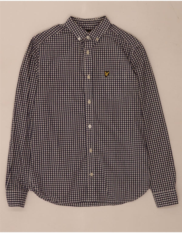 Camisa masculina Lyle & Scott XS azul algodão guingão
