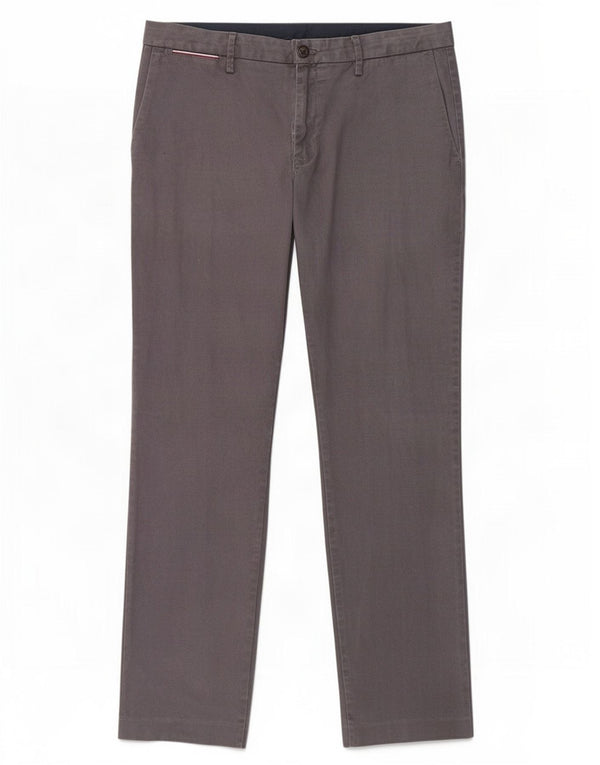 Tommy Hilfiger Mens Slim Chino Calças W36 L32 Algodão Cinza