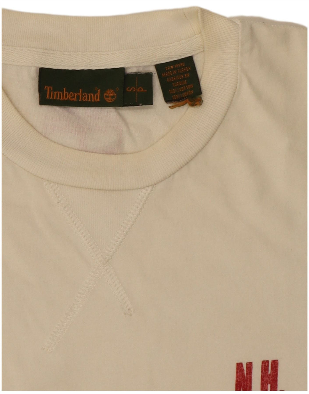 Timberland Camiseta masculina gráfica top pequeno algodão branco