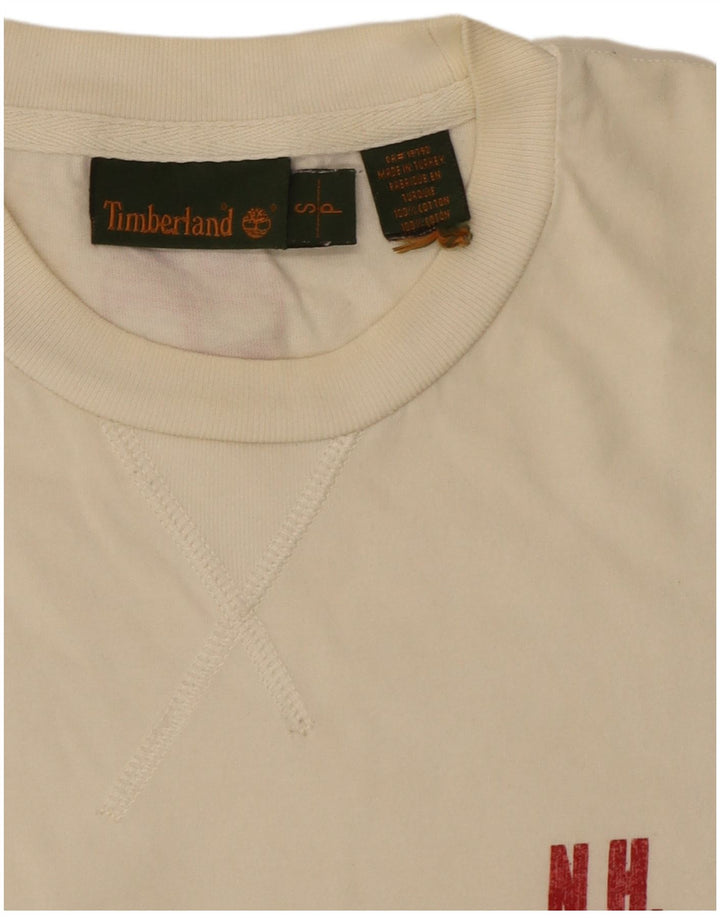 Timberland Camiseta masculina gráfica top pequeno algodão branco