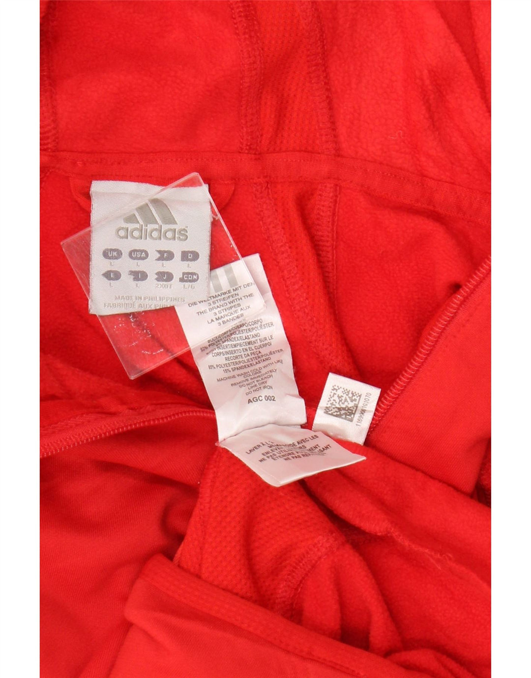 Suéter adidas feminino com capuz e zíper Reino Unido 14 grande poliéster vermelho