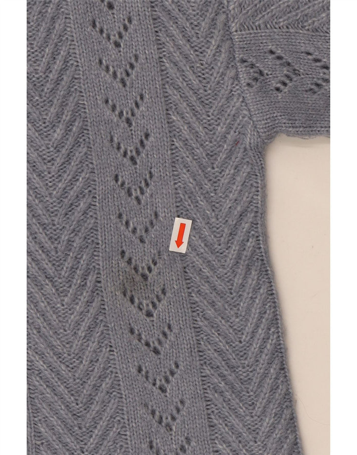 Suéter cardigã feminino com capuz grande FAT FACE UK 6 XS azul nylon