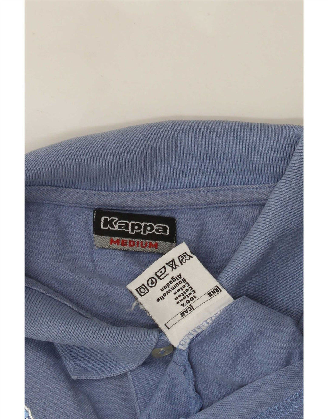 Camisa polo masculina Kappa algodão azul médio